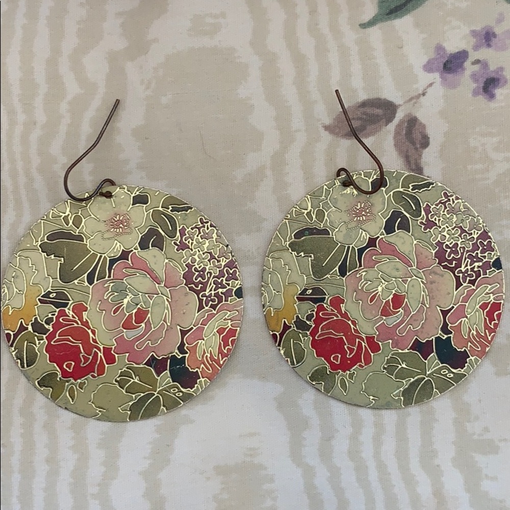 Floral Vintage Circle Earrings!